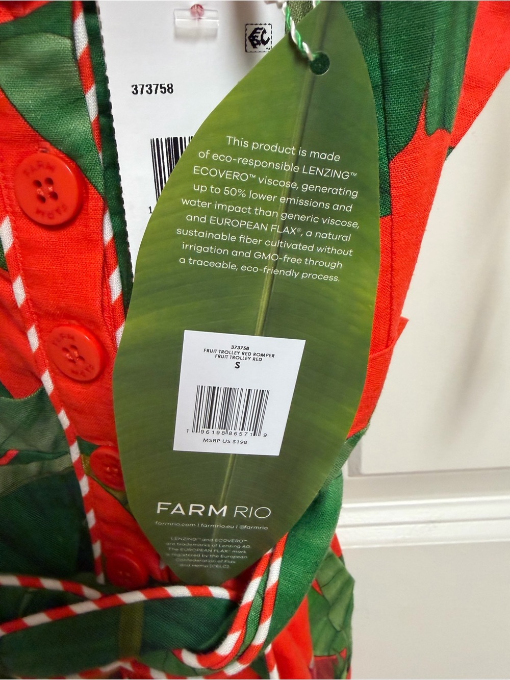 FARM Rio Fruit Trolley Red Romper Size Small - Picture 8 of 8